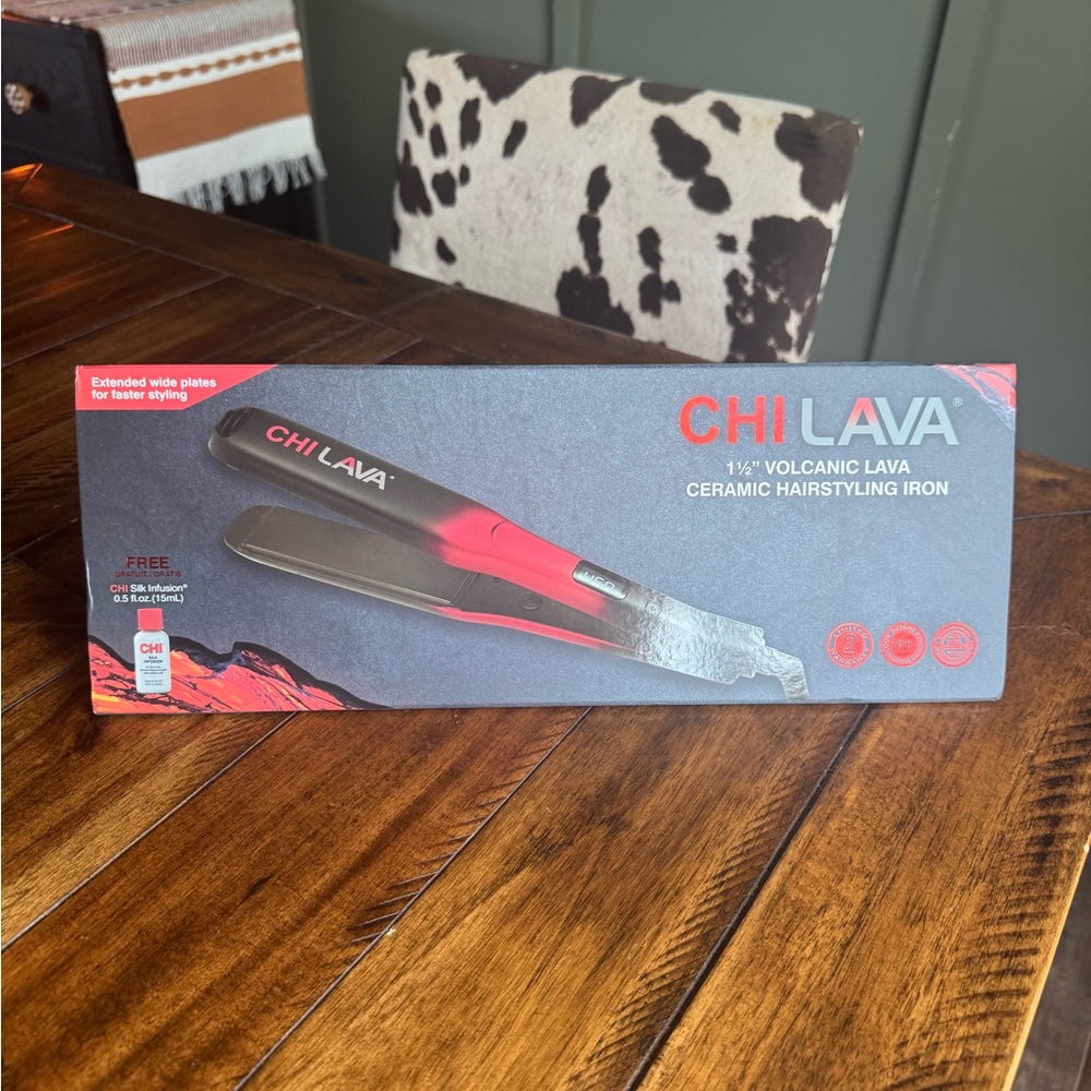 CHI Lava Ceramic Hairstyling Iron - Black and Red